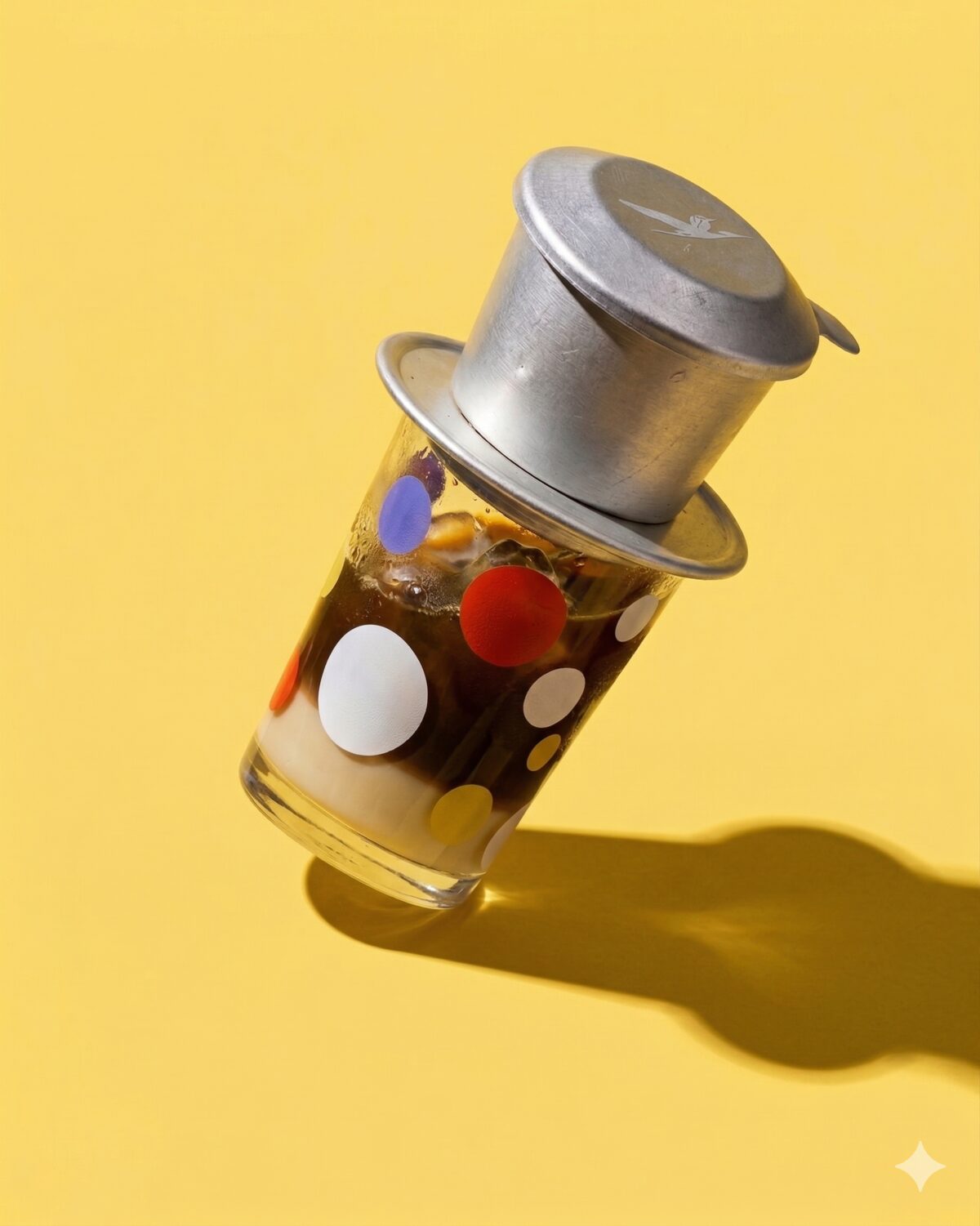 Cà phê sữa đá B'my en vaso con polka dots